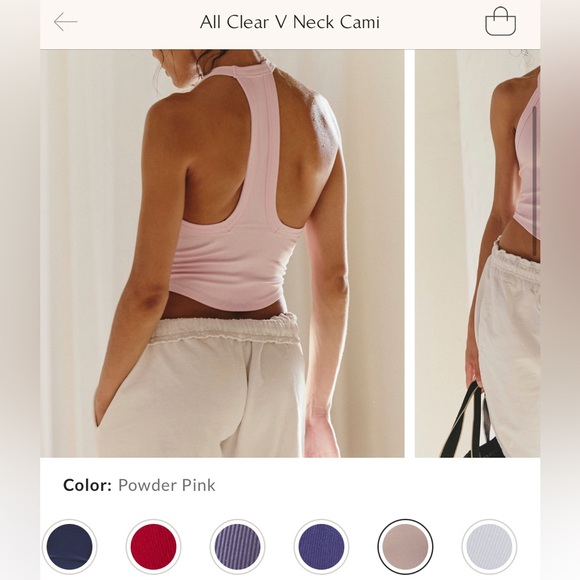 NWT Free People FP Movement All Clear V Neck Cami - powder pink - M/L - Picture 6 of 8